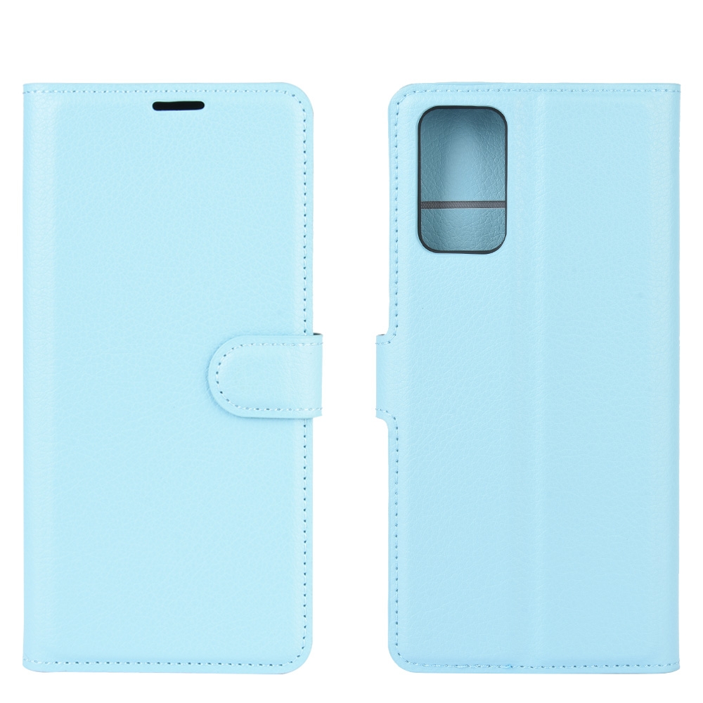 עבור Samsung Galaxy Note20 כיסוי ארנק / ספר עשוי מעור בצבע כחול עם חריצים לכרטיסי אשראי