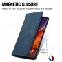 עבור Samsung Galaxy Note20 Ultra כיסוי ארנק / ספר עשוי מעור בצבע כחול עם חריצים לכרטיסי אשראי