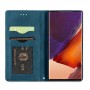 עבור Samsung Galaxy Note20 Ultra כיסוי ארנק / ספר עשוי מעור בצבע כחול עם חריצים לכרטיסי אשראי