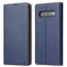 עבור Samsung Galaxy S10 כיסוי ארנק / ספר עשוי מעור בצבע כחול עם חריצים לכרטיסי אשראי