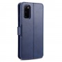 עבור Samsung Galaxy S20 FE כיסוי ארנק / ספר עשוי מעור בצבע כחול עם חריצים לכרטיסי אשראי
