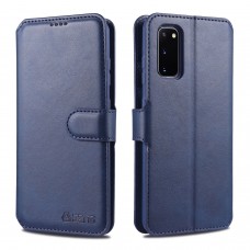 עבור Samsung Galaxy S20 FE 2022 כיסוי ארנק / ספר עשוי מעור בצבע כחול עם חריצים לכרטיסי אשראי