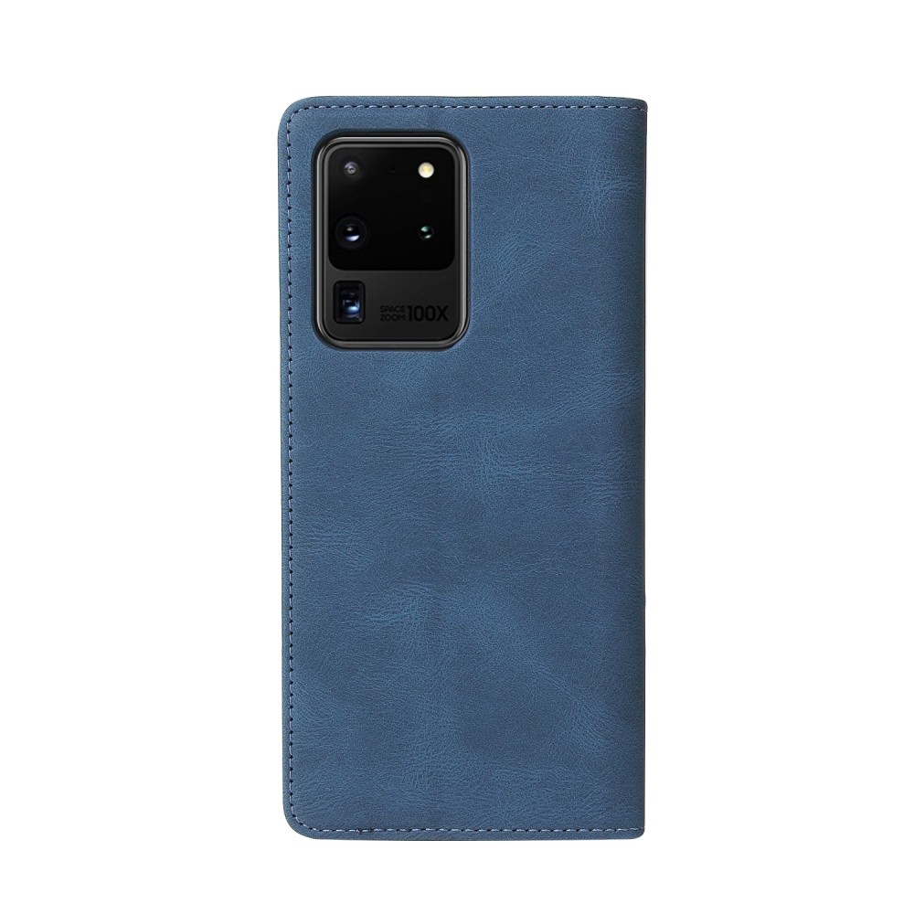 עבור Samsung Galaxy S20 Ultra כיסוי ארנק / ספר עשוי מעור בצבע כחול עם חריצים לכרטיסי אשראי