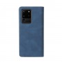 עבור Samsung Galaxy S20 Ultra כיסוי ארנק / ספר עשוי מעור בצבע כחול עם חריצים לכרטיסי אשראי