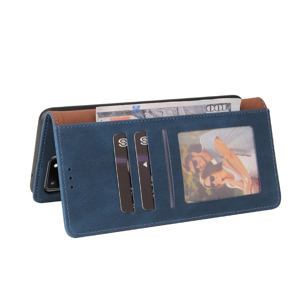 עבור Samsung Galaxy S20 Ultra כיסוי ארנק / ספר עשוי מעור בצבע כחול עם חריצים לכרטיסי אשראי