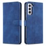 עבור Samsung Galaxy S21 FE 5G כיסוי ארנק / ספר עשוי מעור בצבע כחול עם חריצים לכרטיסי אשראי