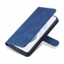 עבור Samsung Galaxy S21 FE 5G כיסוי ארנק / ספר עשוי מעור בצבע כחול עם חריצים לכרטיסי אשראי
