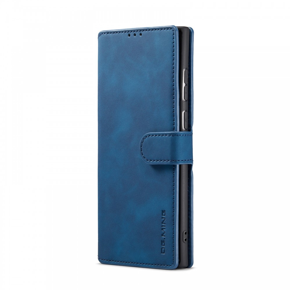 עבור Samsung Galaxy S22 Ultra 5G כיסוי ארנק / ספר עשוי מעור בצבע כחול עם חריצים לכרטיסי אשראי