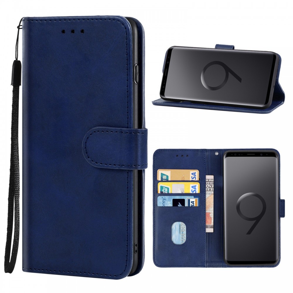 עבור Samsung Galaxy S9+ כיסוי ארנק / ספר עשוי מעור בצבע כחול עם חריצים לכרטיסי אשראי