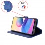 עבור Samsung Galaxy Z Fold3 5G כיסוי ארנק / ספר עשוי מעור בצבע כחול עם חריצים לכרטיסי אשראי