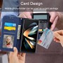 עבור Samsung Galaxy Z Fold5 כיסוי ארנק / ספר עשוי מעור בצבע כחול עם חריצים לכרטיסי אשראי