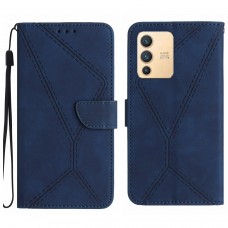 עבור Vivo V23 5G כיסוי ארנק / ספר עשוי מעור בצבע כחול עם חריצים לכרטיסי אשראי