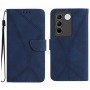 עבור Vivo V27 כיסוי ארנק / ספר עשוי מעור בצבע כחול עם חריצים לכרטיסי אשראי