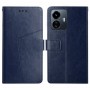 עבור Vivo Y35 כיסוי ארנק / ספר עשוי מעור בצבע כחול עם חריצים לכרטיסי אשראי