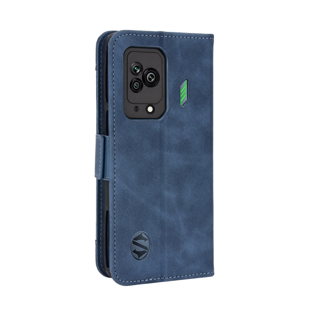 עבור Xiaomi Black Shark 5 כיסוי ארנק / ספר עשוי מעור בצבע כחול עם חריצים לכרטיסי אשראי