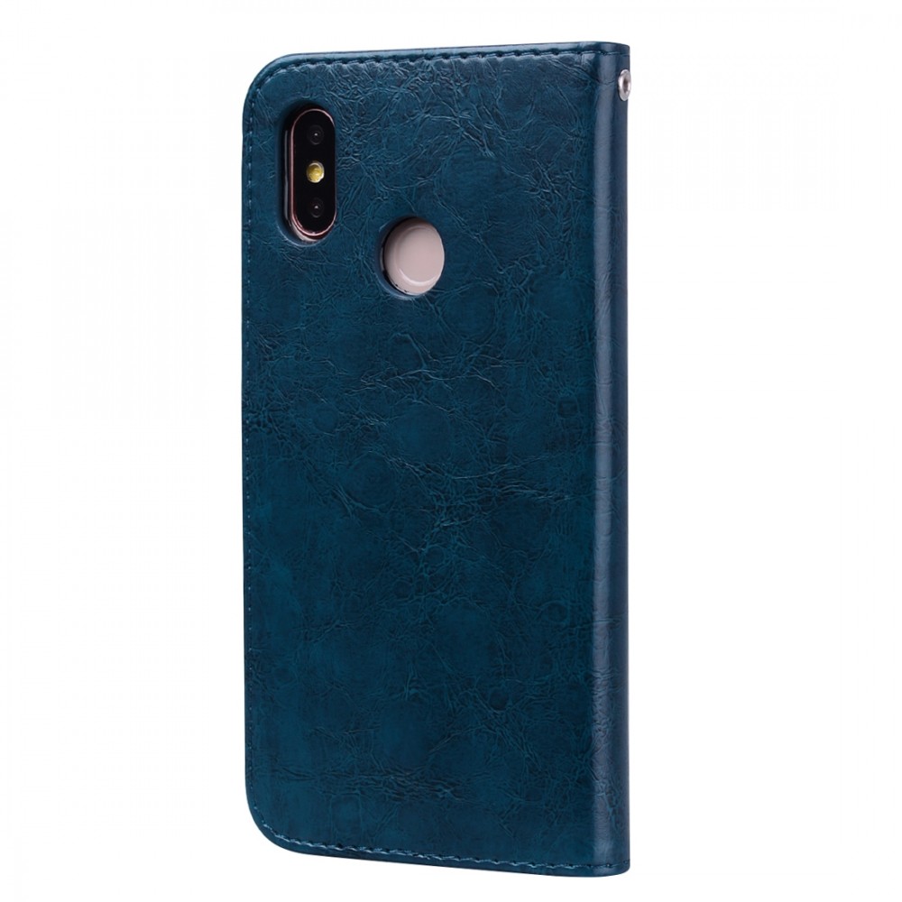 עבור Xiaomi Mi 8 כיסוי ארנק / ספר עשוי מעור בצבע כחול עם חריצים לכרטיסי אשראי