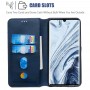 עבור Xiaomi Mi CC9 Pro כיסוי ארנק / ספר עשוי מעור בצבע כחול עם חריצים לכרטיסי אשראי