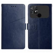 עבור Xiaomi Poco C40 כיסוי ארנק / ספר עשוי מעור בצבע כחול עם חריצים לכרטיסי אשראי