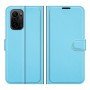 עבור Xiaomi Poco F3 כיסוי ארנק / ספר עשוי מעור בצבע כחול עם חריצים לכרטיסי אשראי