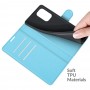עבור Xiaomi Poco F3 כיסוי ארנק / ספר עשוי מעור בצבע כחול עם חריצים לכרטיסי אשראי
