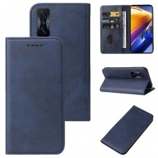 עבור Xiaomi Poco F4 GT כיסוי ארנק / ספר עשוי מעור בצבע כחול עם חריצים לכרטיסי אשראי