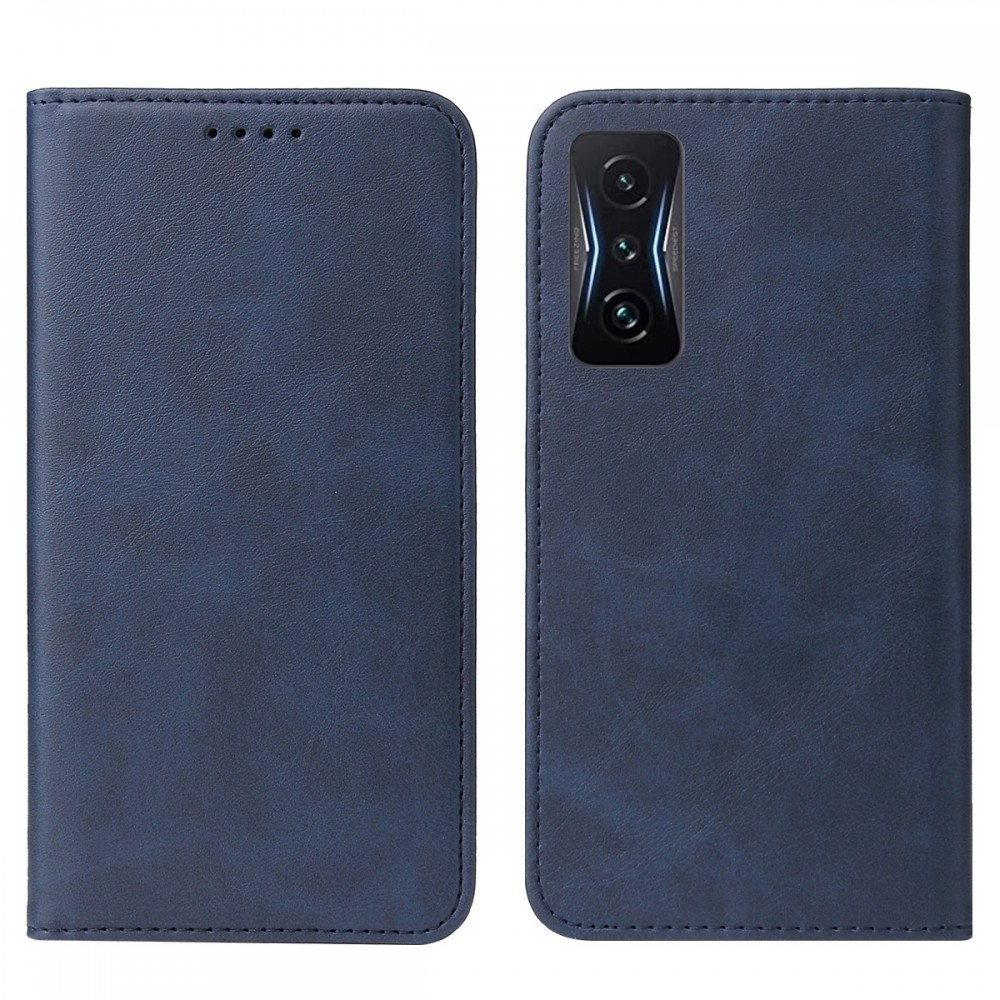 עבור Xiaomi Poco F4 GT כיסוי ארנק / ספר עשוי מעור בצבע כחול עם חריצים לכרטיסי אשראי