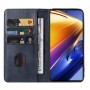 עבור Xiaomi Poco F4 GT כיסוי ארנק / ספר עשוי מעור בצבע כחול עם חריצים לכרטיסי אשראי