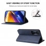 עבור Xiaomi Poco F4 GT כיסוי ארנק / ספר עשוי מעור בצבע כחול עם חריצים לכרטיסי אשראי