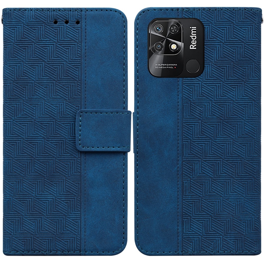 עבור Xiaomi Redmi 10C כיסוי ארנק / ספר עשוי מעור בצבע כחול עם חריצים לכרטיסי אשראי