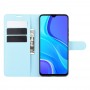 עבור Xiaomi Redmi 9 כיסוי ארנק / ספר עשוי מעור בצבע כחול עם חריצים לכרטיסי אשראי