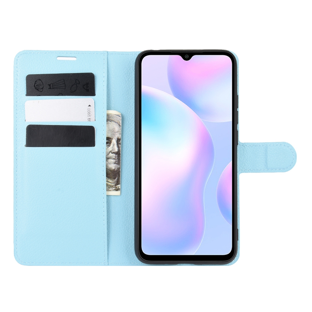 עבור Xiaomi Redmi 9A כיסוי ארנק / ספר עשוי מעור בצבע כחול עם חריצים לכרטיסי אשראי