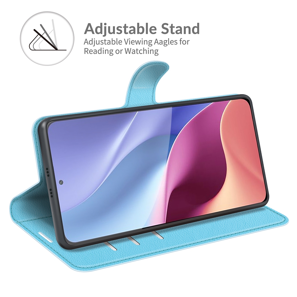 עבור Xiaomi Redmi K40 Pro כיסוי ארנק / ספר עשוי מעור בצבע כחול עם חריצים לכרטיסי אשראי