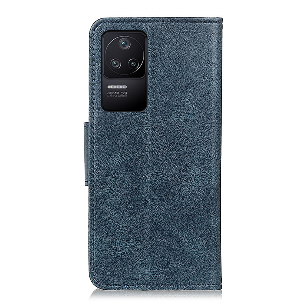 עבור Xiaomi Redmi K40S כיסוי ארנק / ספר עשוי מעור בצבע כחול עם חריצים לכרטיסי אשראי