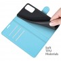 עבור Xiaomi Redmi Note 10 5G כיסוי ארנק / ספר עשוי מעור בצבע כחול עם חריצים לכרטיסי אשראי