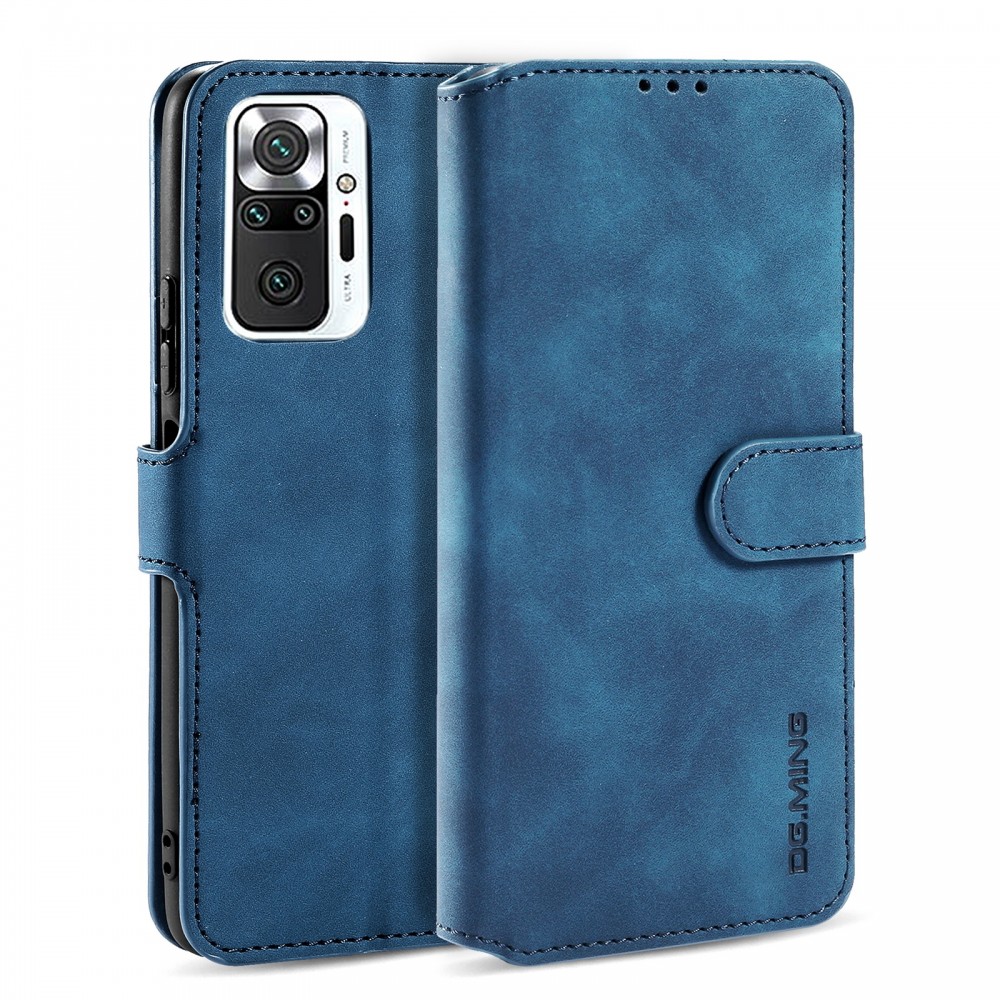 עבור Xiaomi Redmi Note 10 Pro כיסוי ארנק / ספר עשוי מעור בצבע כחול עם חריצים לכרטיסי אשראי