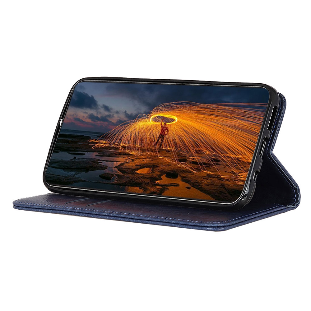 עבור Xiaomi Redmi Note 11 4G כיסוי ארנק / ספר עשוי מעור בצבע כחול עם חריצים לכרטיסי אשראי