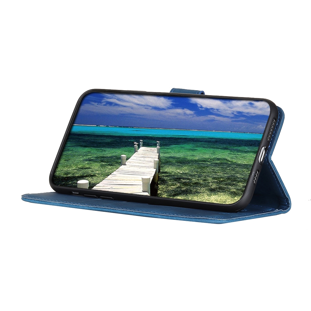עבור Xiaomi Redmi Note 8 2021 כיסוי ארנק / ספר עשוי מעור בצבע כחול עם חריצים לכרטיסי אשראי