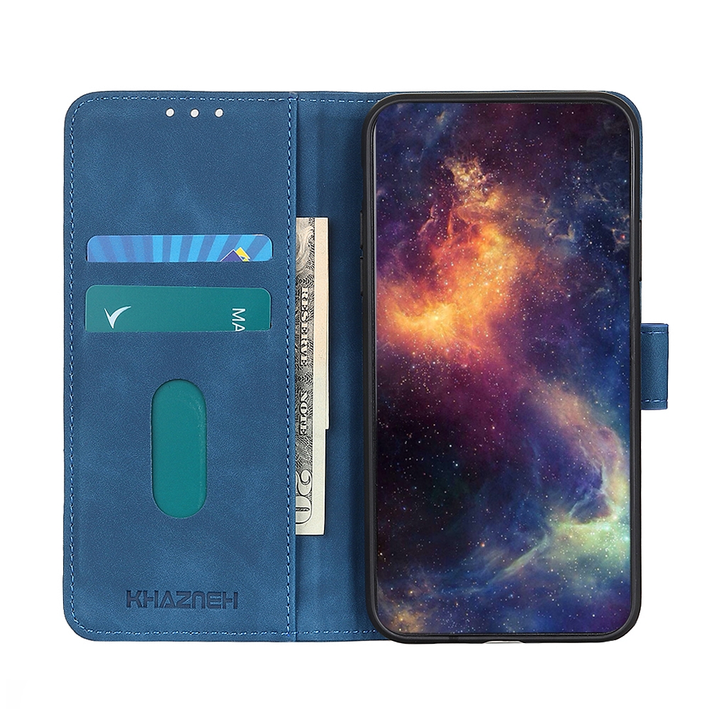 עבור Xiaomi Redmi Note 8 2021 כיסוי ארנק / ספר עשוי מעור בצבע כחול עם חריצים לכרטיסי אשראי