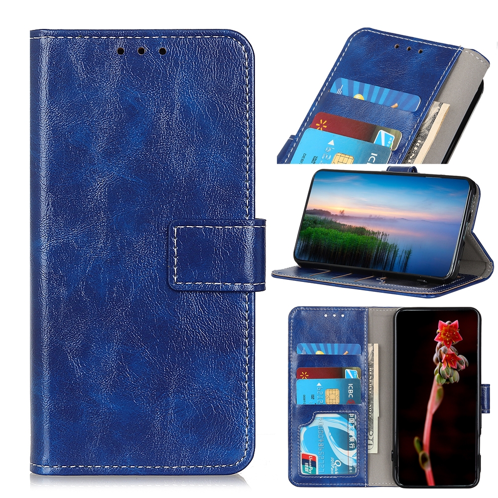 עבור Xiaomi Redmi Note 9 4G כיסוי ארנק / ספר עשוי מעור בצבע כחול עם חריצים לכרטיסי אשראי