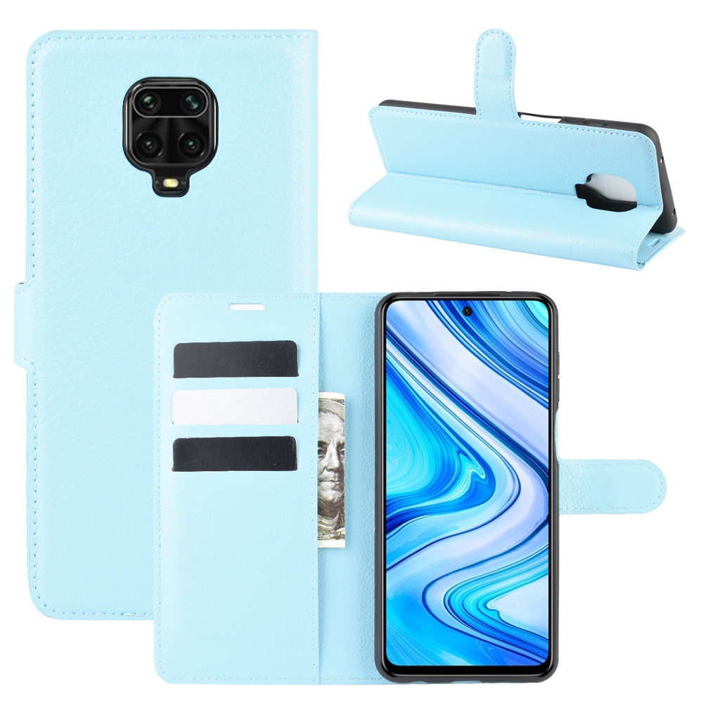 עבור Xiaomi Redmi Note 9 Pro כיסוי ארנק / ספר עשוי מעור בצבע כחול עם חריצים לכרטיסי אשראי