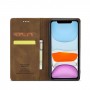 עבור Apple iPhone 12 mini כיסוי ארנק / ספר עשוי מעור בצבע חום עם חריצים לכרטיסי אשראי