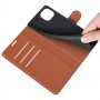 עבור Apple iPhone 13 כיסוי ארנק / ספר עשוי מעור בצבע חום עם חריצים לכרטיסי אשראי