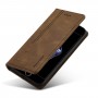 עבור Apple iPhone 8 Plus כיסוי ארנק / ספר עשוי מעור בצבע חום עם חריצים לכרטיסי אשראי