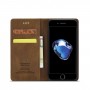 עבור Apple iPhone 8 Plus כיסוי ארנק / ספר עשוי מעור בצבע חום עם חריצים לכרטיסי אשראי