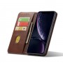 עבור Apple iPhone XR כיסוי ארנק / ספר עשוי מעור בצבע חום עם חריצים לכרטיסי אשראי