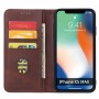 עבור Apple iPhone XS כיסוי ארנק / ספר עשוי מעור בצבע חום עם חריצים לכרטיסי אשראי