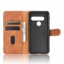 עבור LG G8S ThinQ כיסוי ארנק / ספר עשוי מעור בצבע חום עם חריצים לכרטיסי אשראי