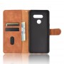 עבור LG K50S כיסוי ארנק / ספר עשוי מעור בצבע חום עם חריצים לכרטיסי אשראי
