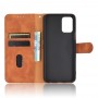 עבור LG K52 כיסוי ארנק / ספר עשוי מעור בצבע חום עם חריצים לכרטיסי אשראי