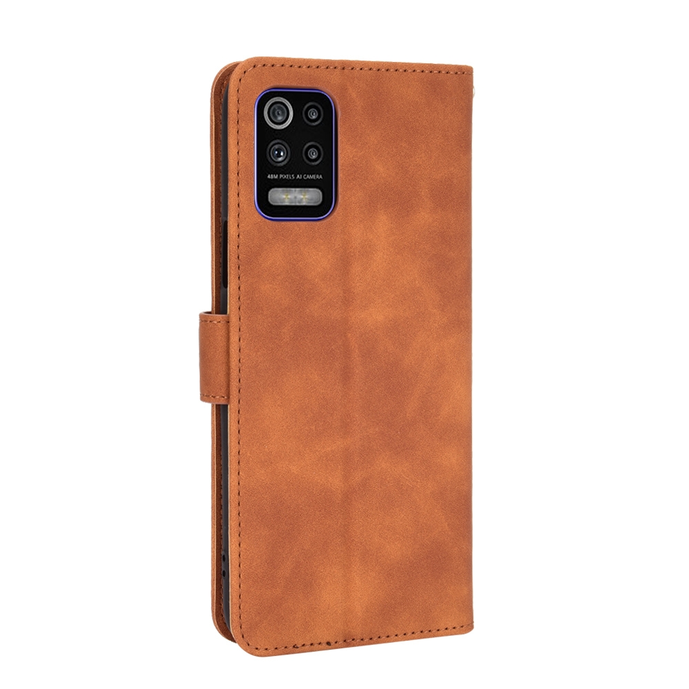 עבור LG K62 כיסוי ארנק / ספר עשוי מעור בצבע חום עם חריצים לכרטיסי אשראי